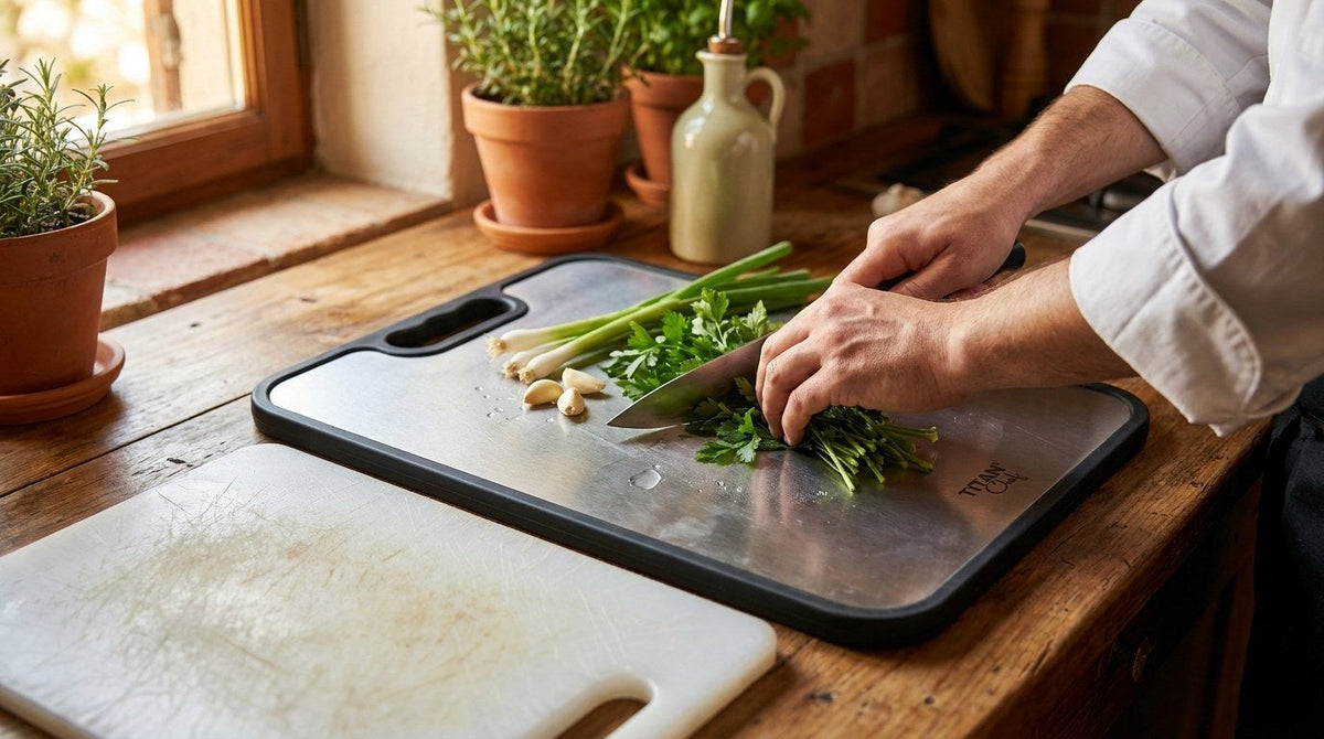 TitanChef RVS snijplank, microplastics baby immuunsysteem