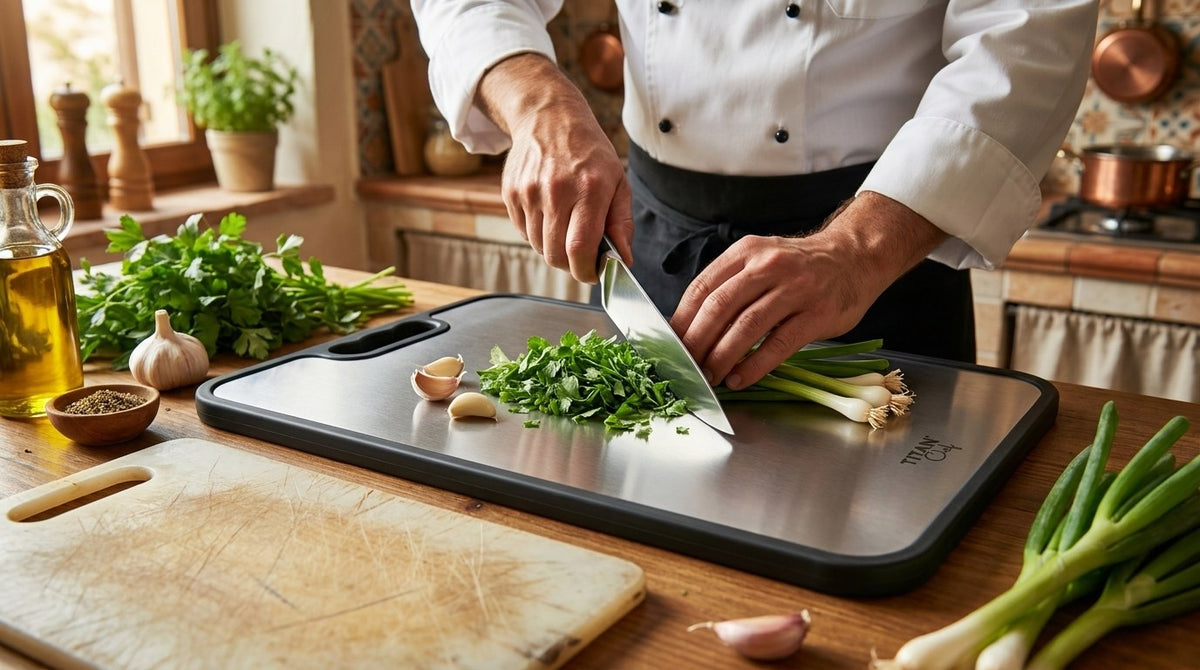 TitanChef RVS snijplank, microplastics darmmicrobioom