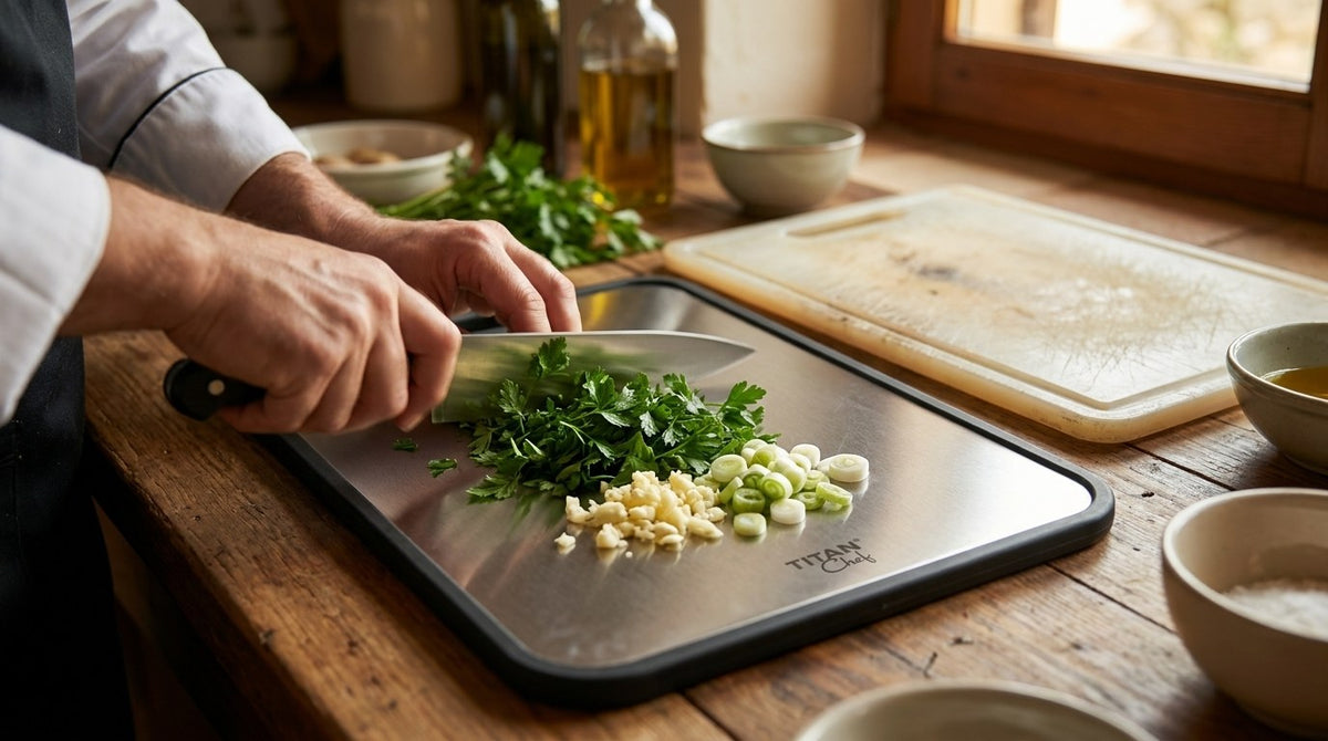 TitanChef RVS snijplank, microplastics zwanger gevaarlijk